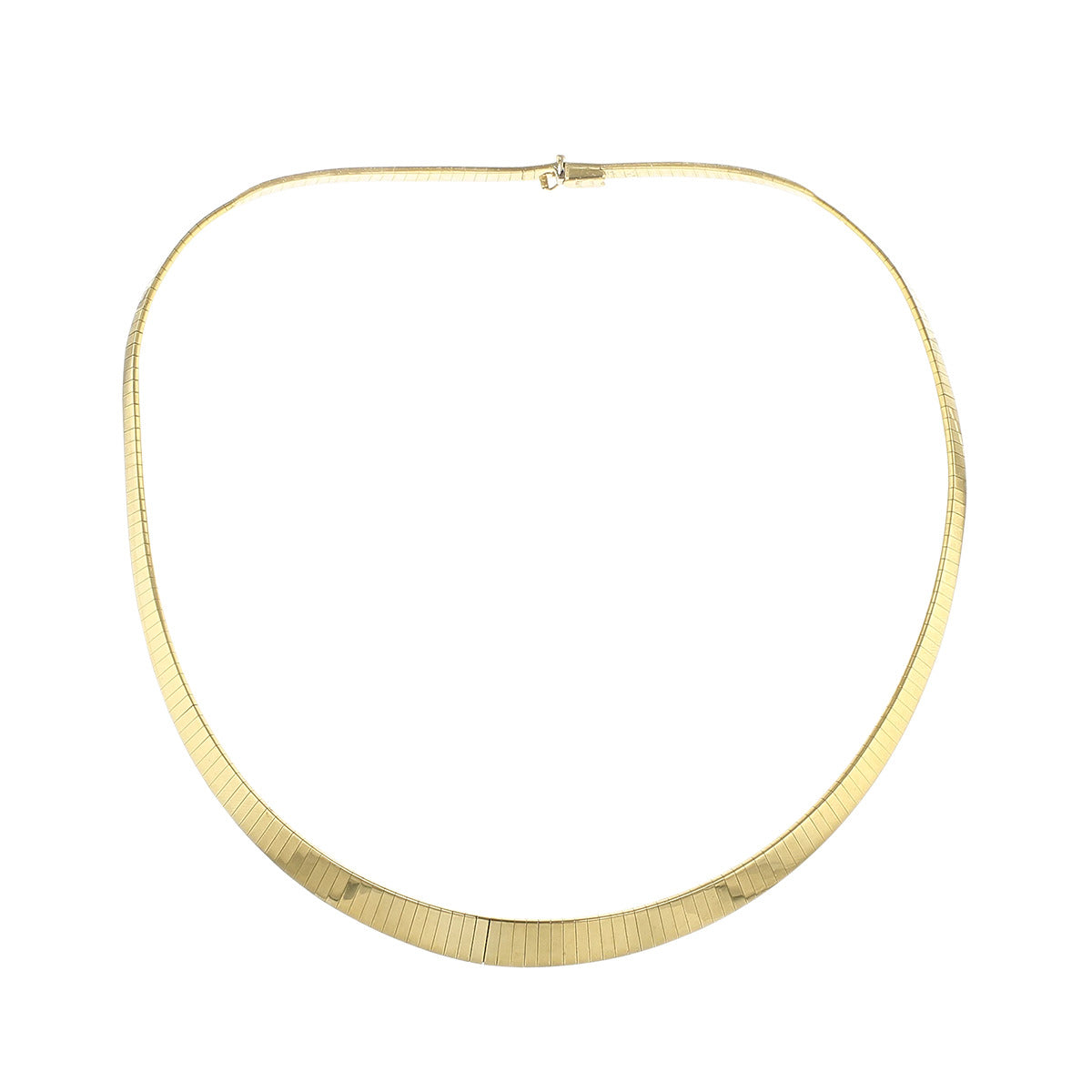 14K Yellow Gold Tapered 16 Inch Omega Necklace