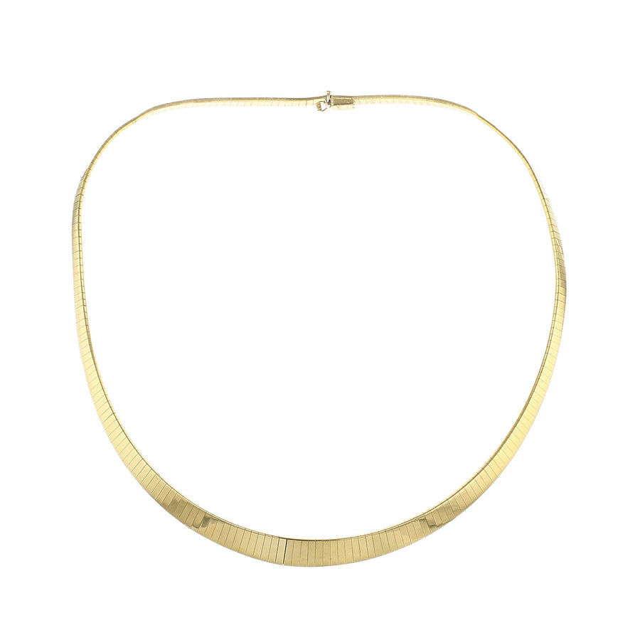 14K Yellow Gold Tapered 16-Inch Omega Necklace