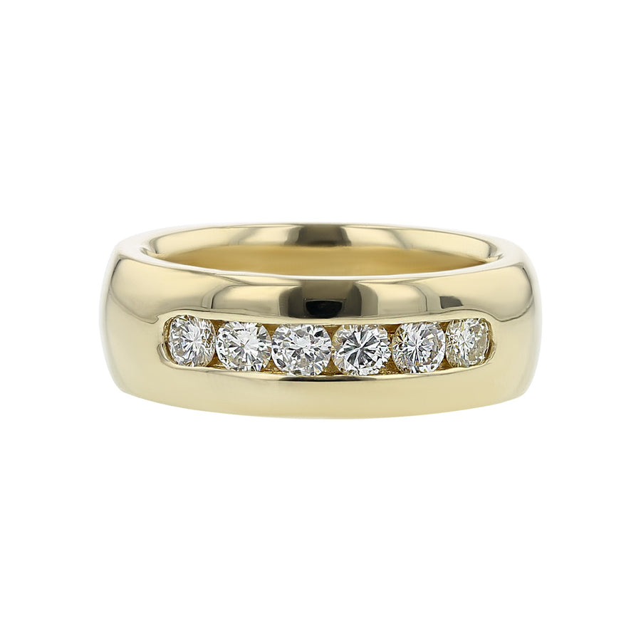 1.08-Carat Diamond 14K Yellow Gold Mens Ring