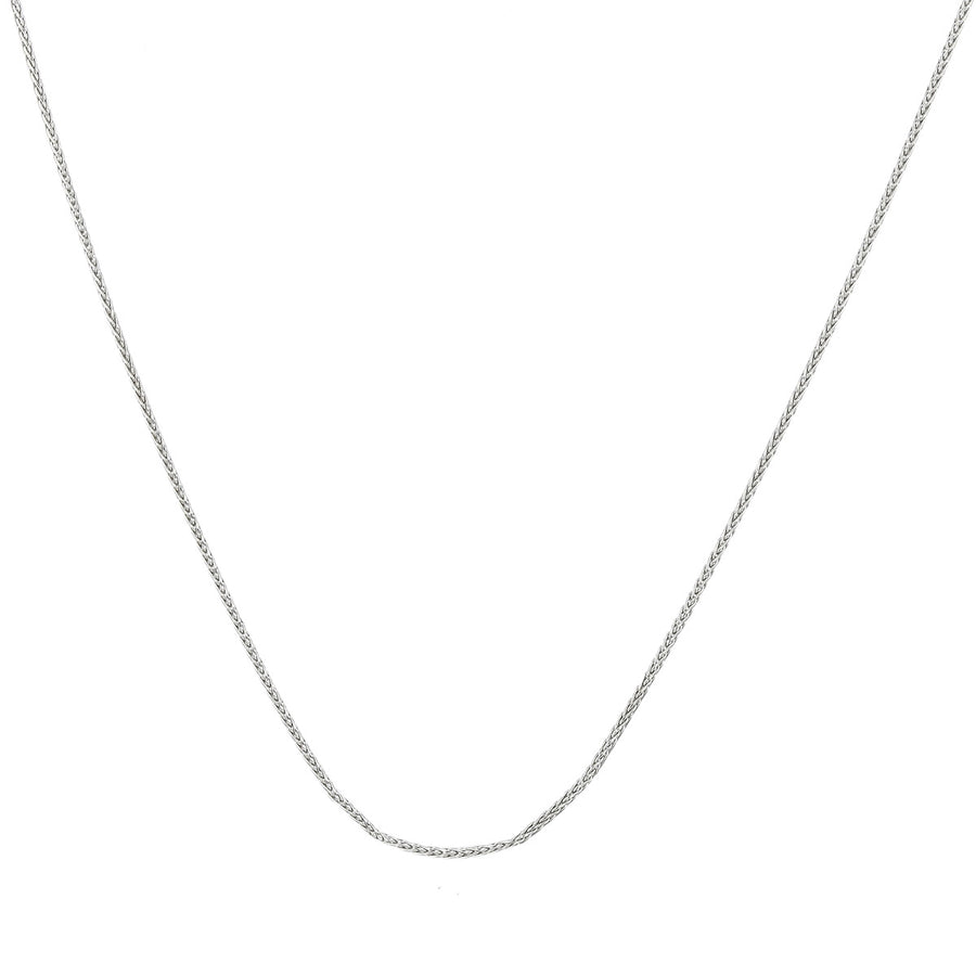 14K White Gold 18-Inch Wheat Chain Necklace