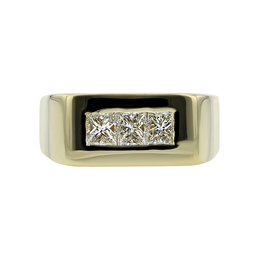 1.07-Carat Princess-Cut Diamond 14K Mens Ring