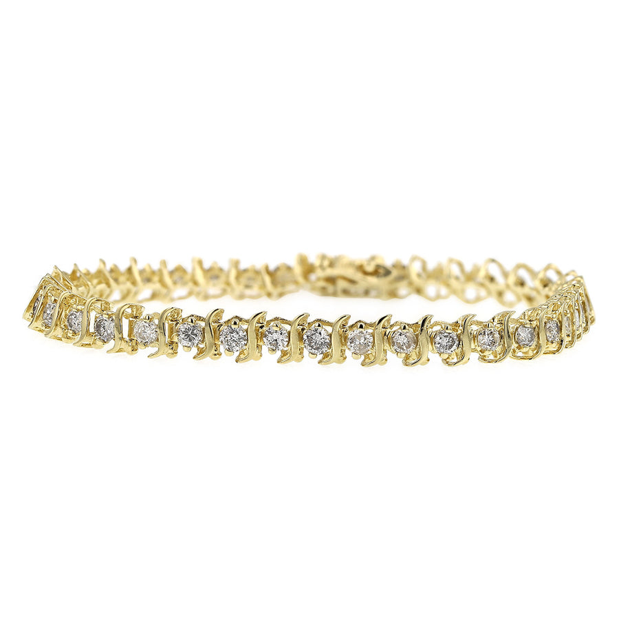 3.00-Carat Diamond S-Link Tennis Bracelet
