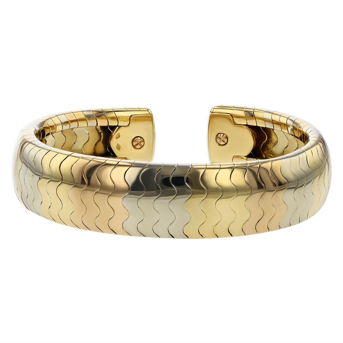 Cartier 18K Tri Color Gold Cobra Cuff Bracelet