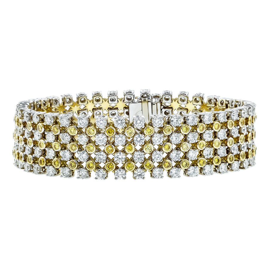 Maria Canale White and Yellow Diamond Bracelet