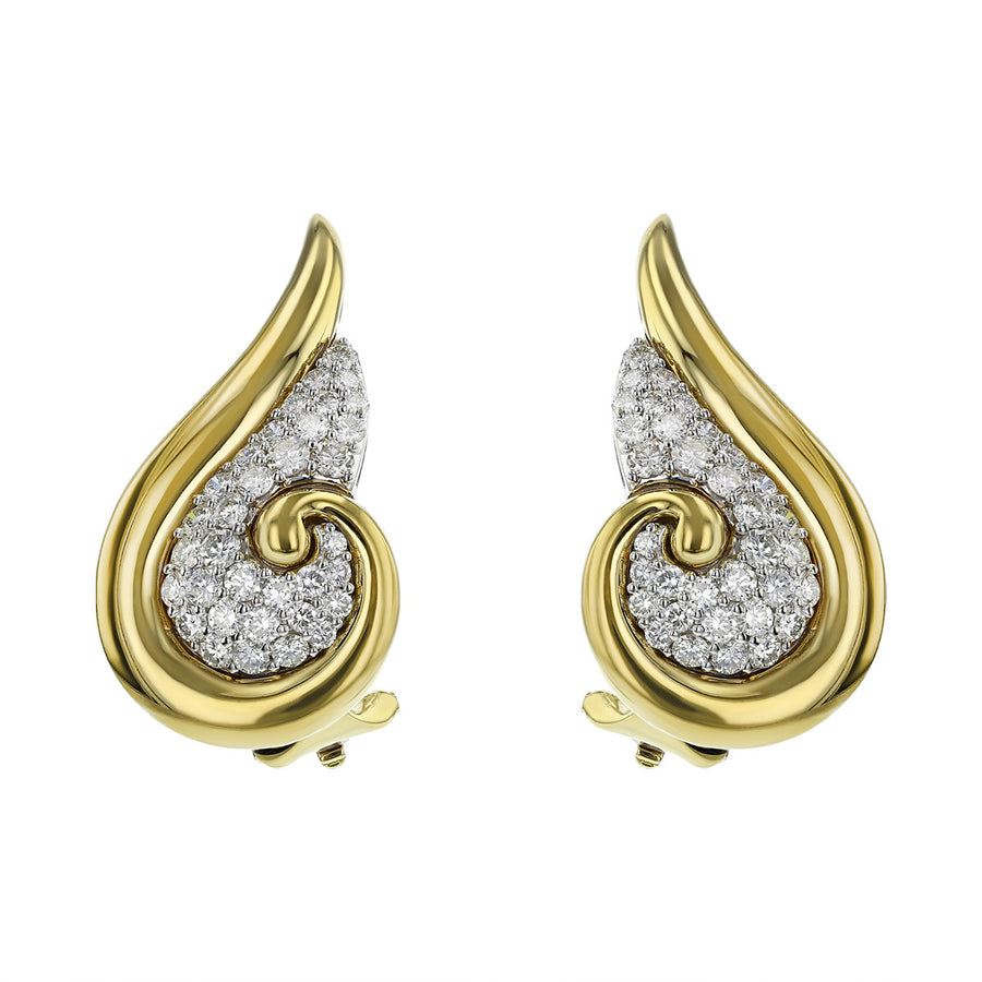 Mark Patterson Swirl Wing Diamond Earrings