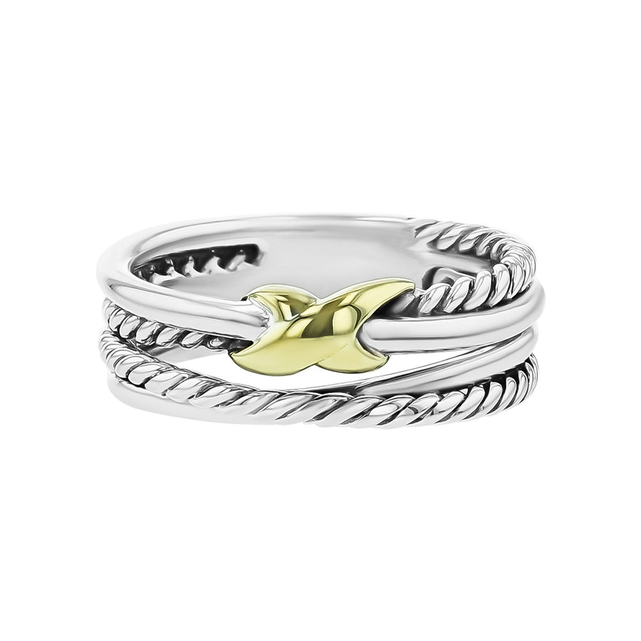 David Yurman X Crossover Ring with 14K Gold