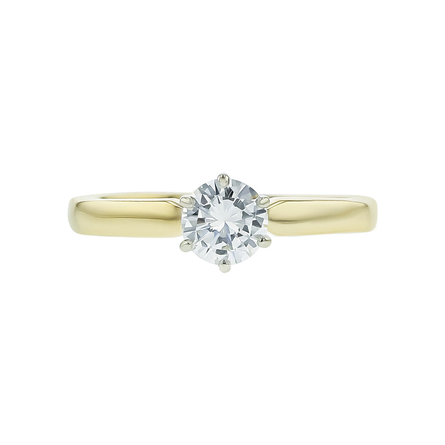 14K Yellow Gold Diamond Solitaire Engagement Ring