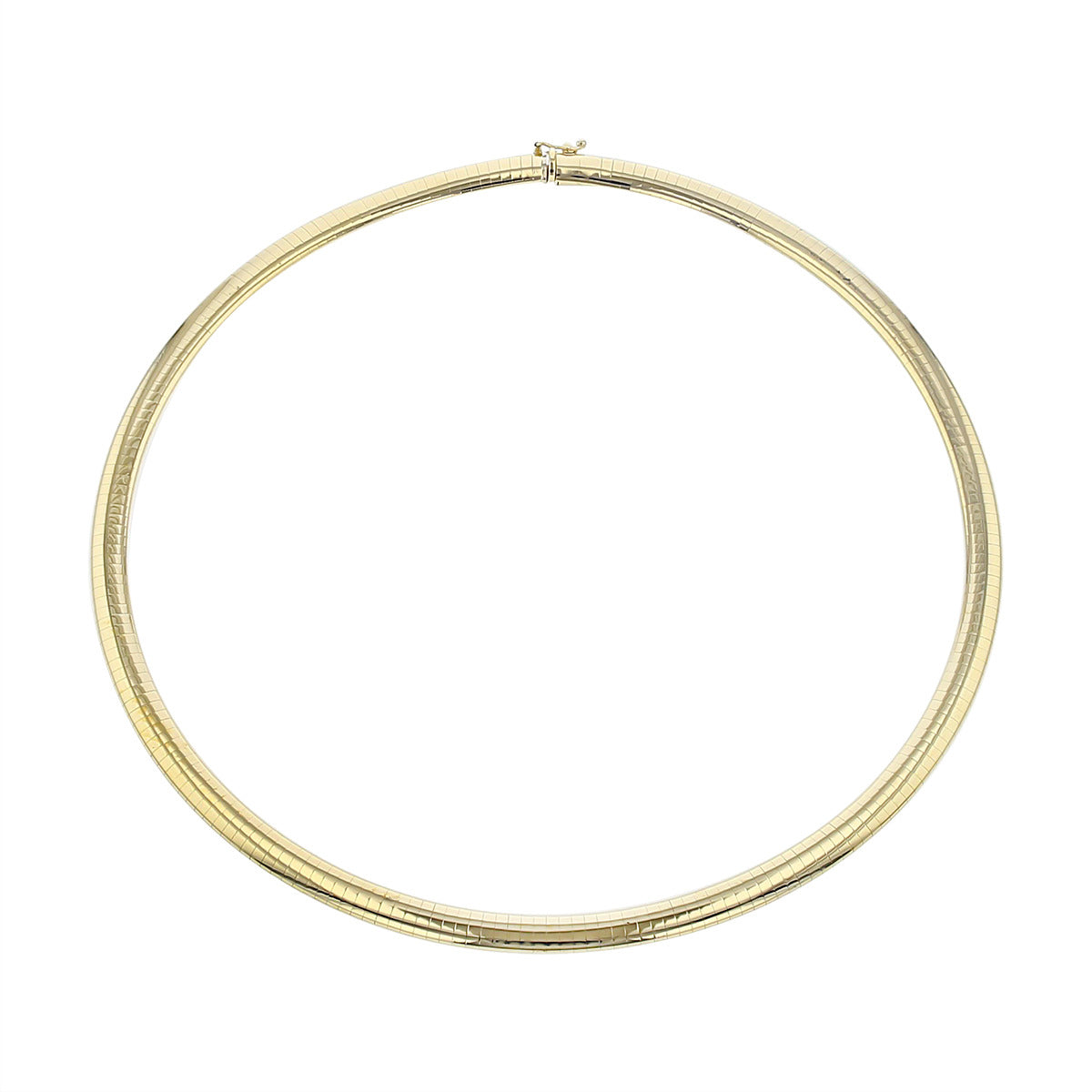 16 Inch 14K Yellow Gold Domed Omega Necklace