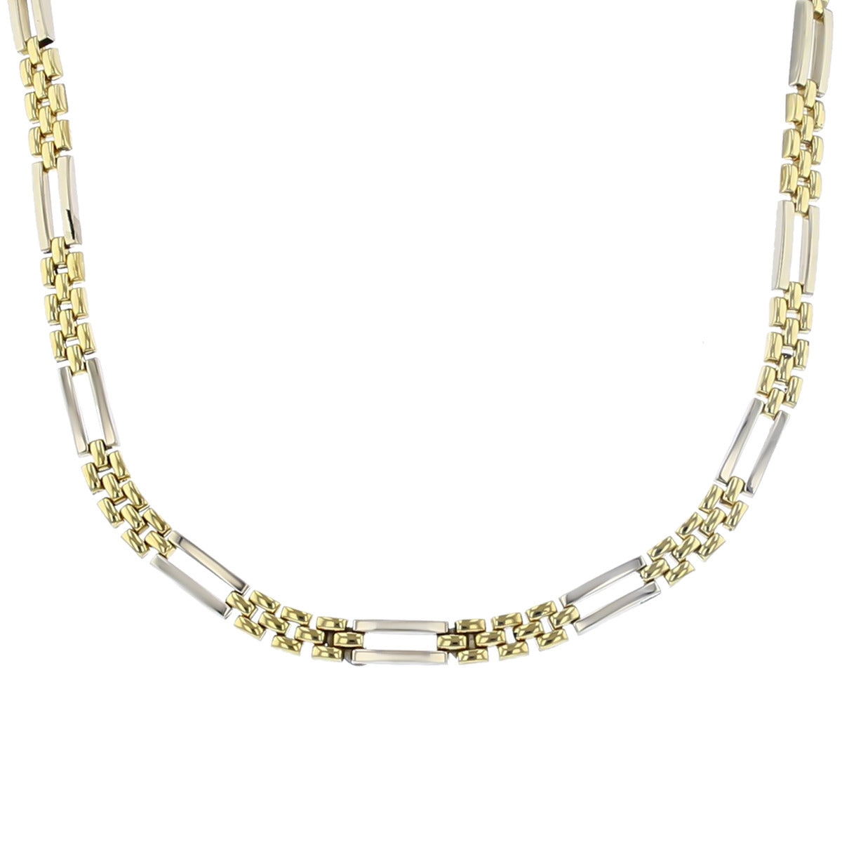 Two-Tone 18K Gold 17-Inch Link Chain Necklace | Shreve & Co.