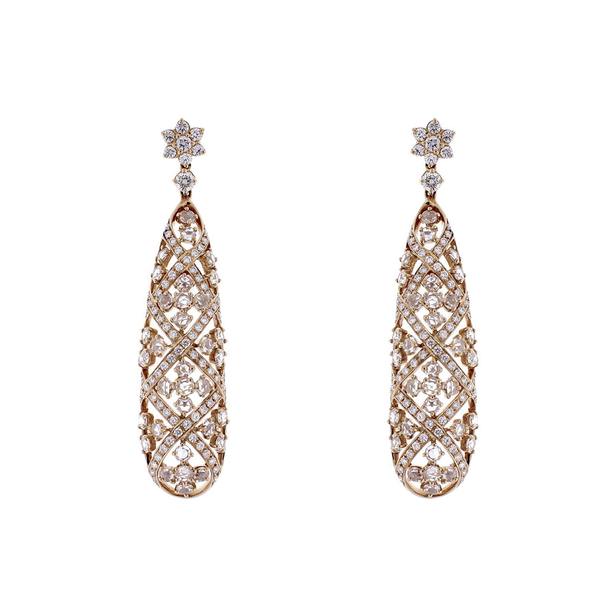 Maria Canale 18K Rose Gold Diamond Drop Earrings