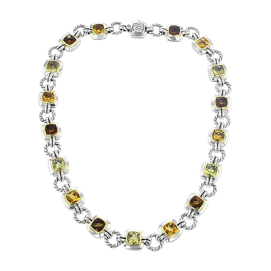 David Yurman Renaissance Citrine and Smoky Quartz Necklace