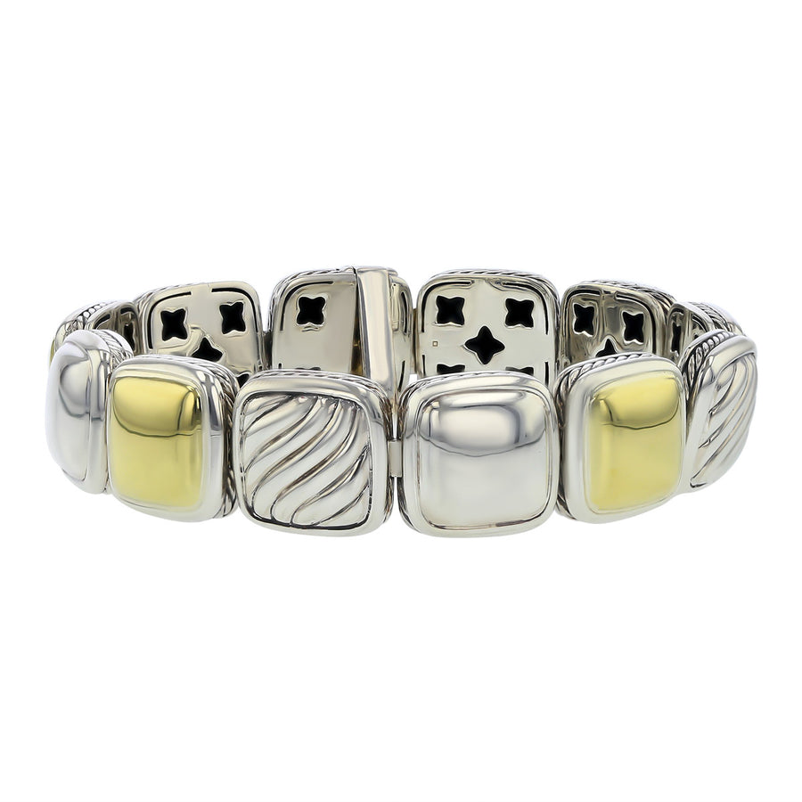 David Yurman Chiclet Bracelet in Silver and Gold