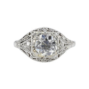 Platinum Old European-cut Diamond Engagement Ring