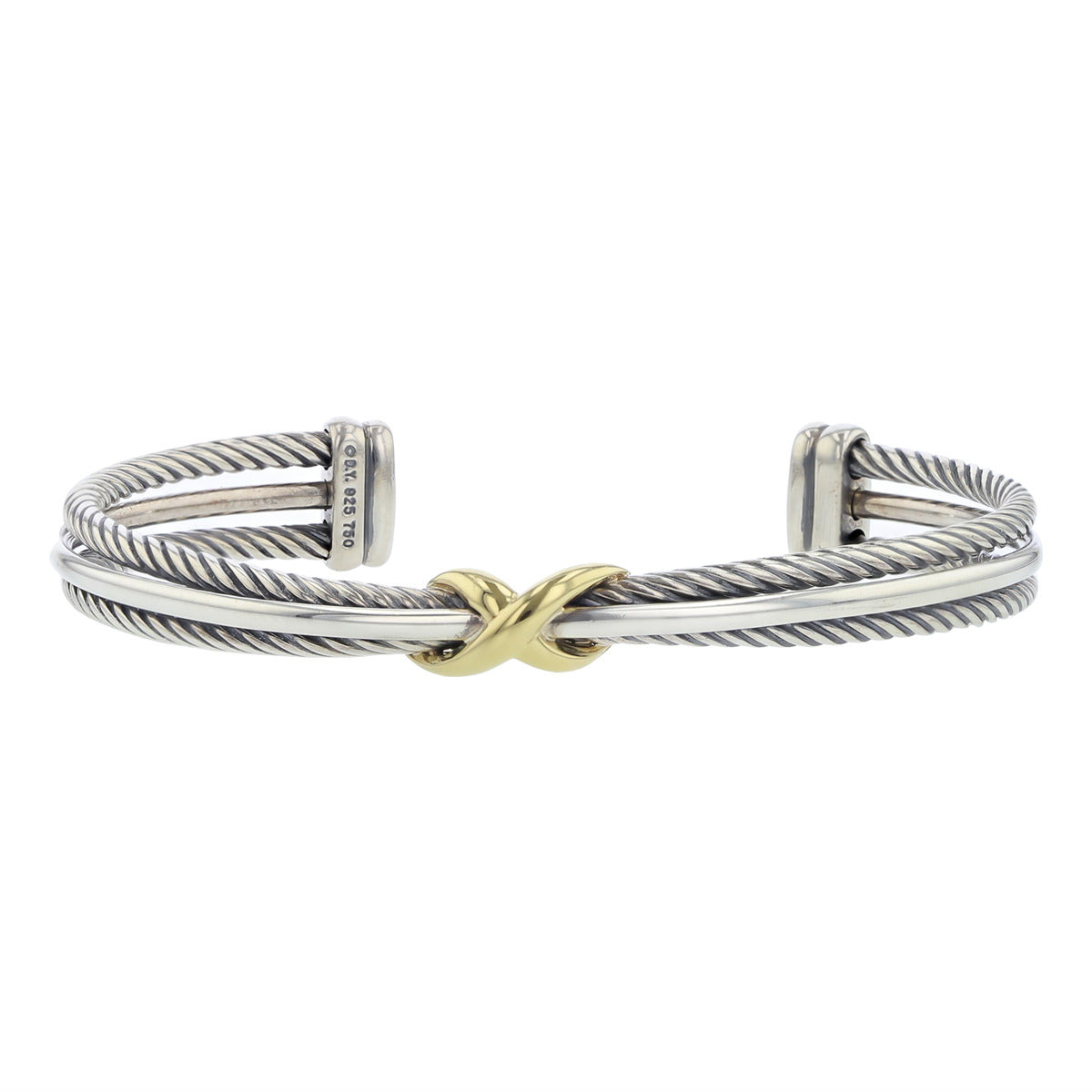 David Yurman Crossover X Bracelet in Sterling Silver and 18K Gold Shreve Co. Jewelers