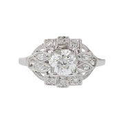 Art Deco Old European Cut Diamond Halo Ring