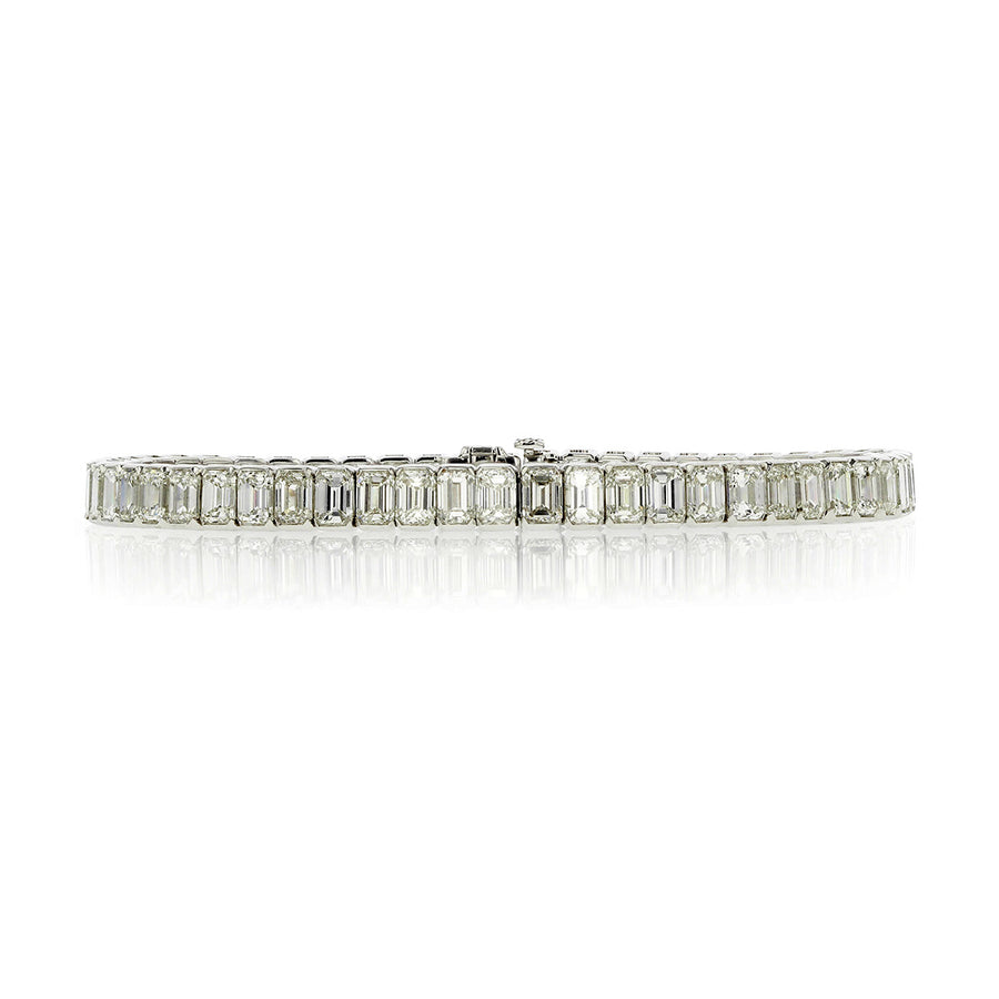 17.75-Carat Emerald-Cut Diamond Tennis Bracelet