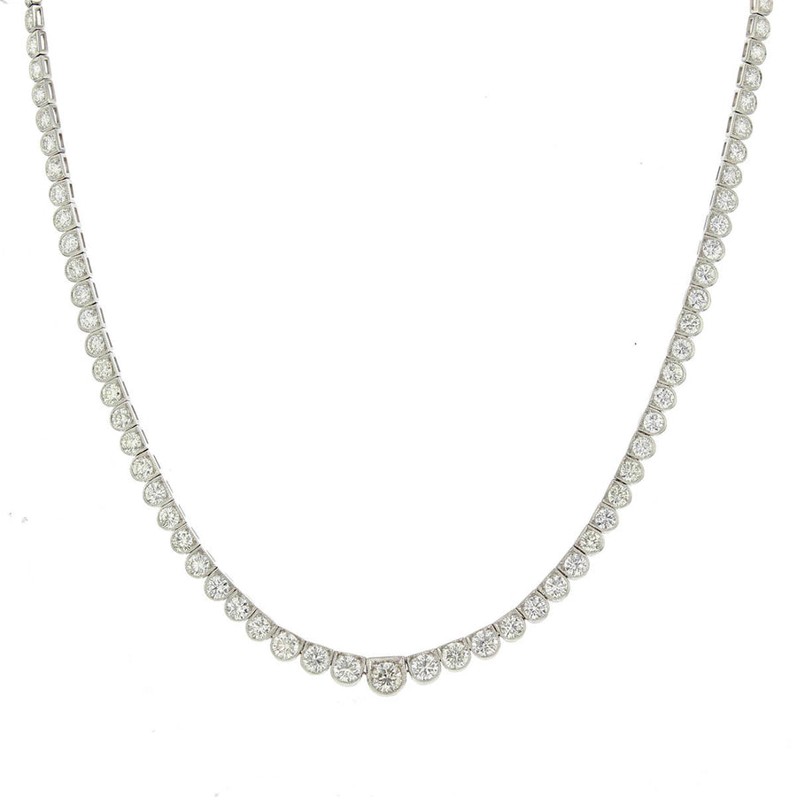 Graduated Bezel-Set 16-Inch Diamond Necklace