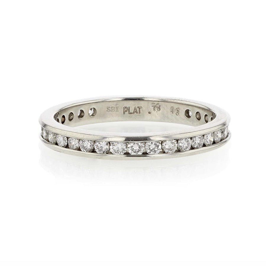 Platinum Channel-Set Diamond Wedding Band
