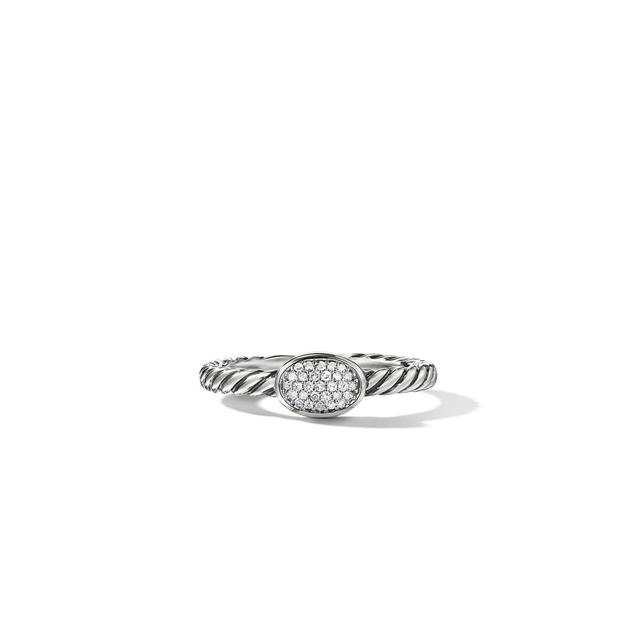 Petite Pave Oval Ring with Diamonds