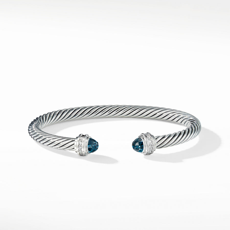 Cable Classic Bracelet with Hampton Blue Topaz and Diamonds
