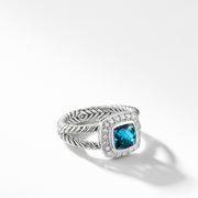 Petite Albion Ring with Hampton Blue Topaz and Diamonds