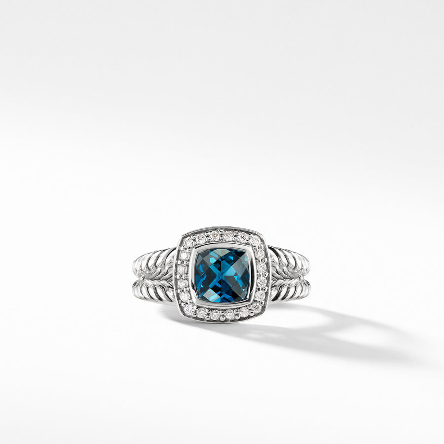 Petite Albion Ring with Hampton Blue Topaz and Diamonds