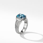 Petite Wheaton Ring with Hampton Blue Topaz and Diamonds