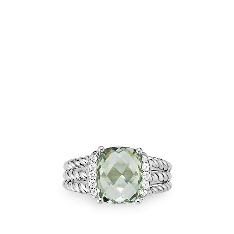 Petite Wheaton Ring with Prasiolite and Diamonds