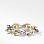 X-Large Oval Link Chain Bracelet in Sterling Silver and 18k Yellow Gold