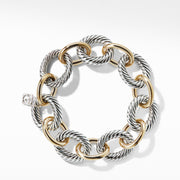 X-Large Oval Link Chain Bracelet in Sterling Silver and 18k Yellow Gold
