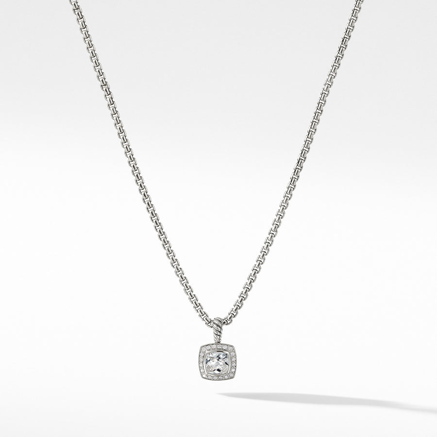 Pendant Necklace with White Topaz and Diamonds