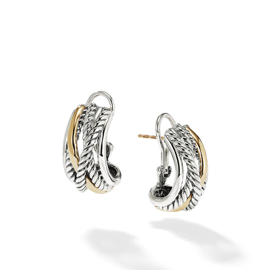 Crossover Earrings with Gold