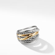 Crossover Wide Ring with Gold