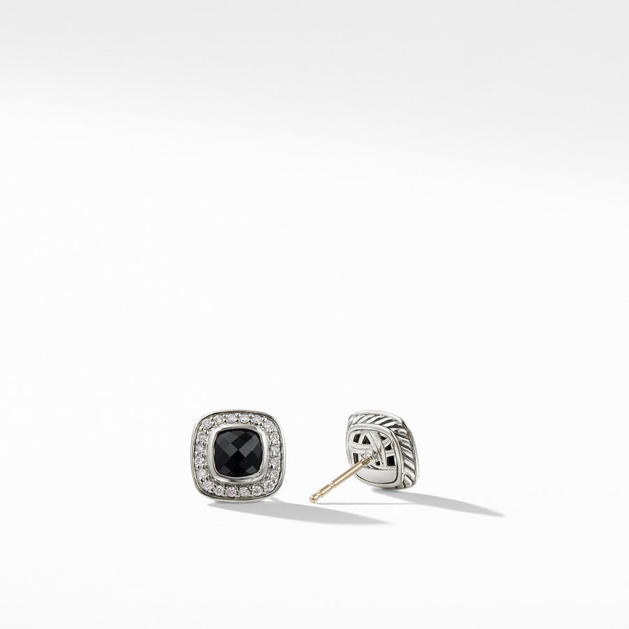 Petite Albion Earrings with Black Onyx and Diamonds