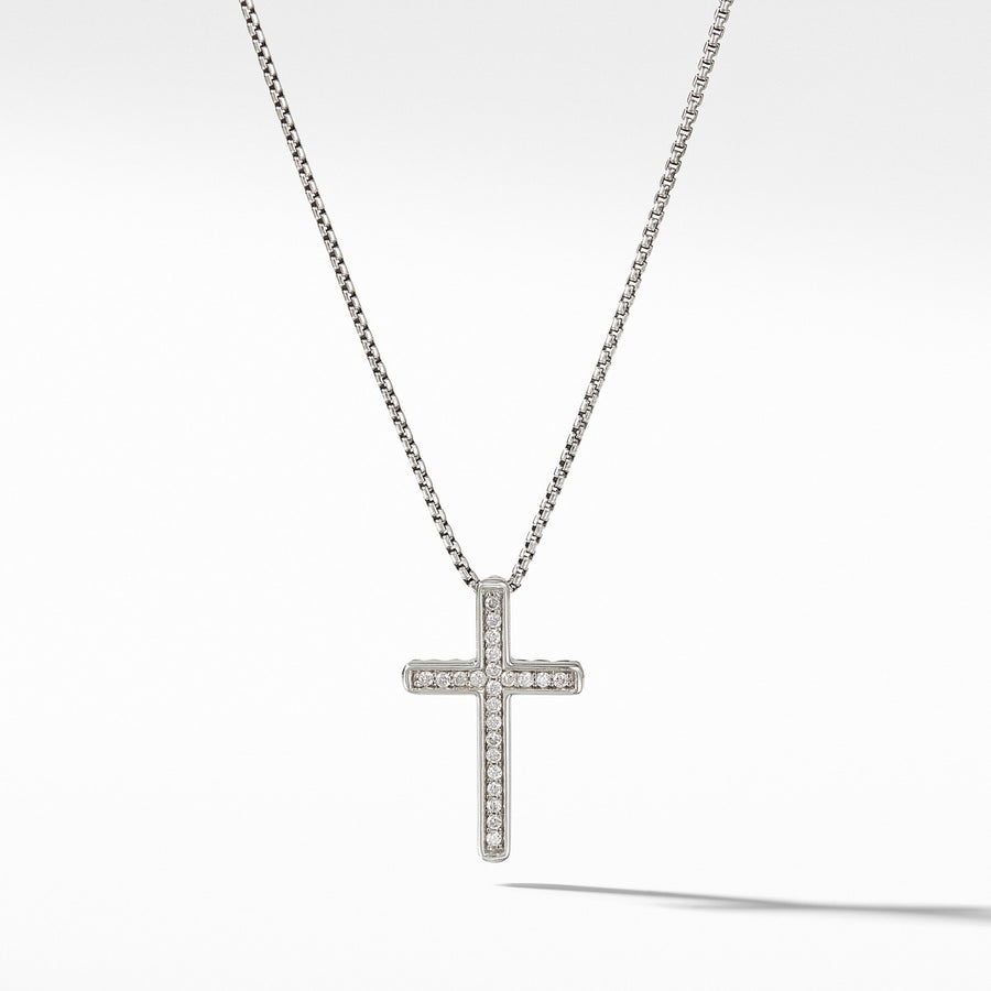 Petite Pave Cross Necklace with Diamonds