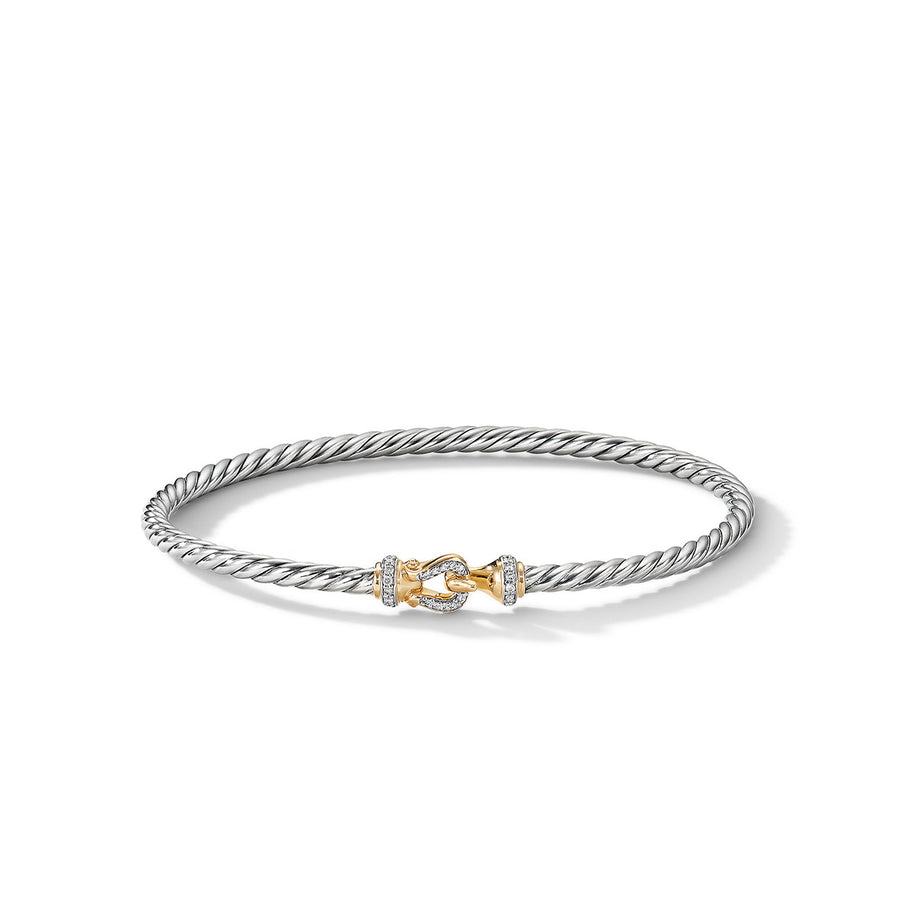 Cable Buckle Collection Bracelet with 18K Yellow Gold and Diamonds
