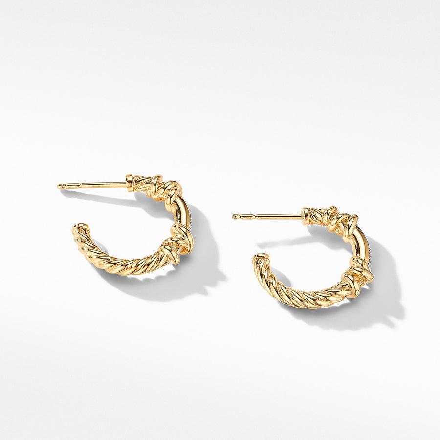 Petite Helena Wrap Hoop Earrings in 18K Yellow Gold with Pave Diamonds