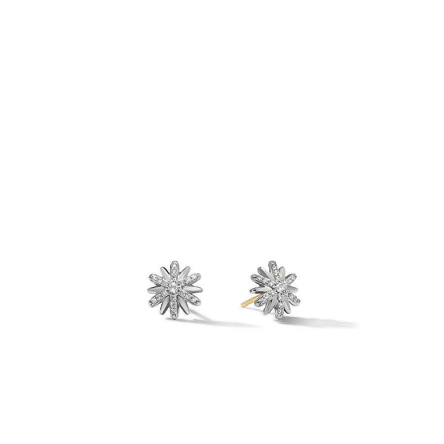 Petite Starburst Stud Earrings with Pave Diamonds