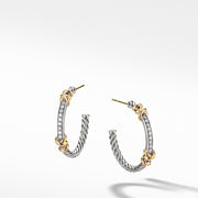 Wrap Hoop Earrings in Sterling Silver with 18K Yellow Gold and Pave Diamonds