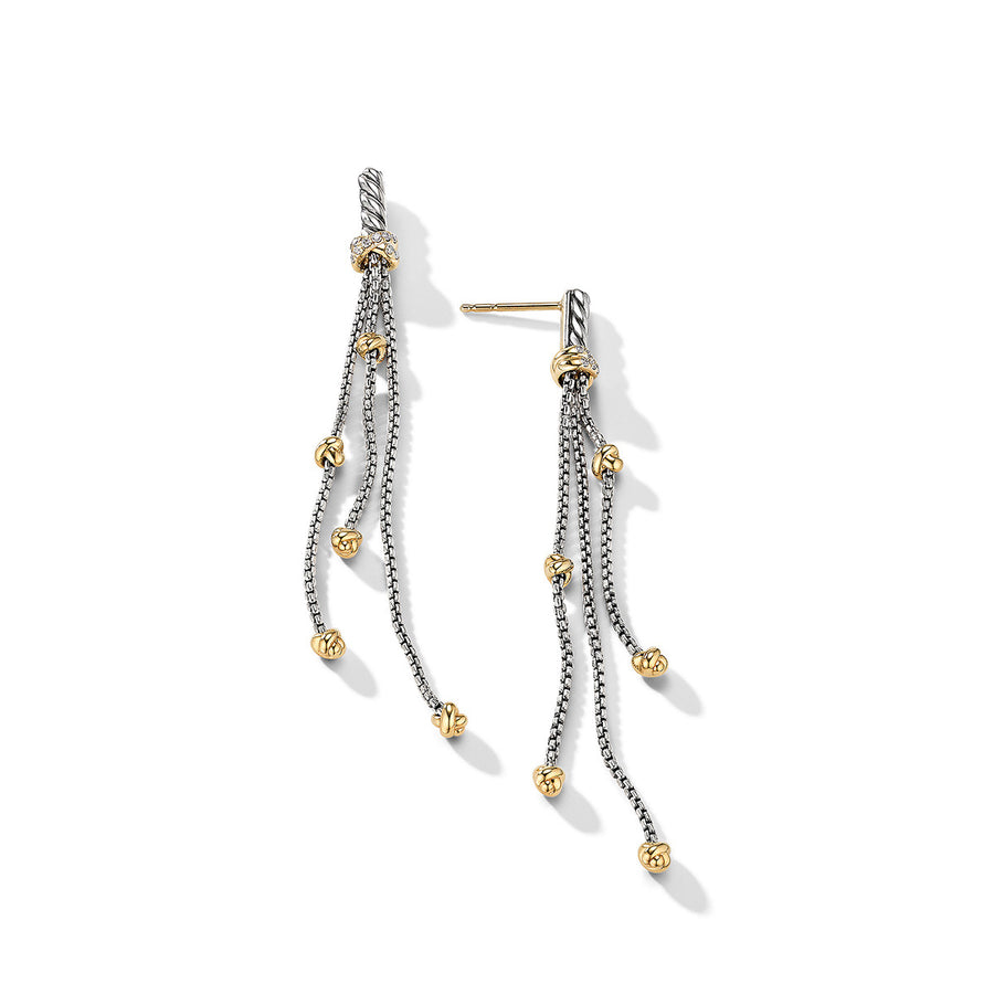 Petite Helena Chain Drop Earrings with 18K Yellow Gold and Diamonds
