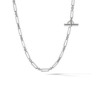 Lexington Y Chain Necklace in Sterling Silver with Pave Diamonds