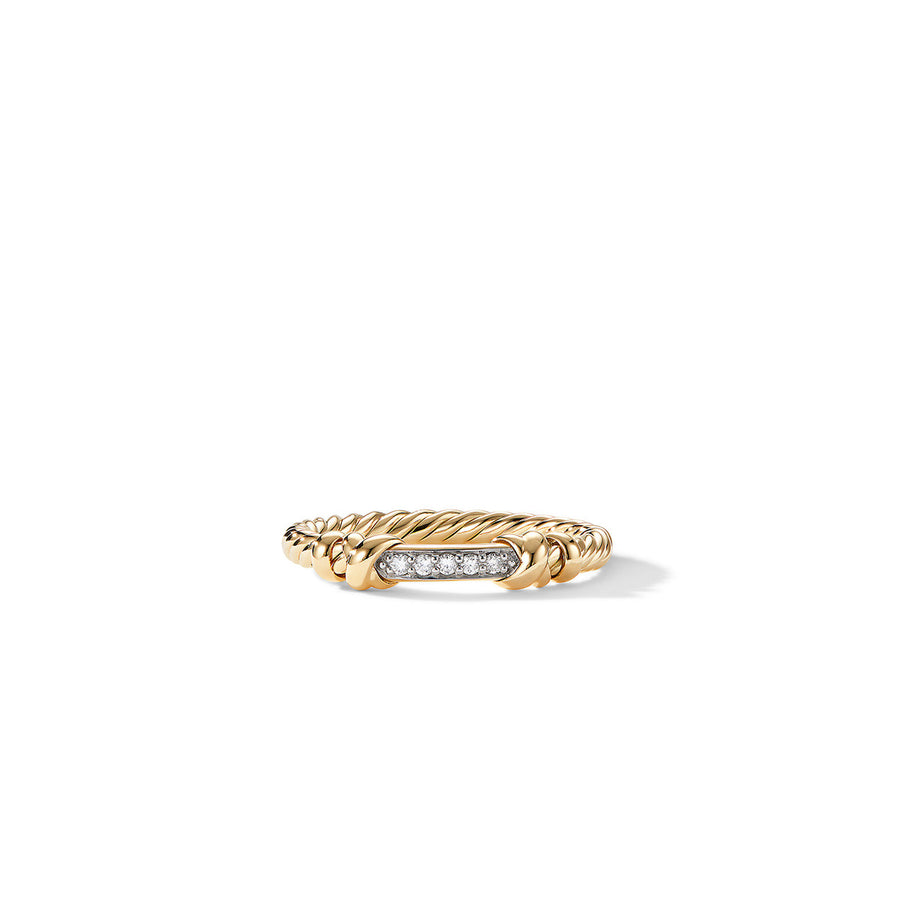 Petite Helena Wrap Ring in 18K Yellow Gold with Pave Diamonds