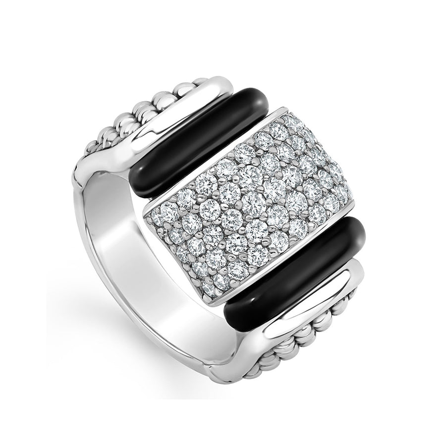 Diamond Ceramic Caviar Statement Ring