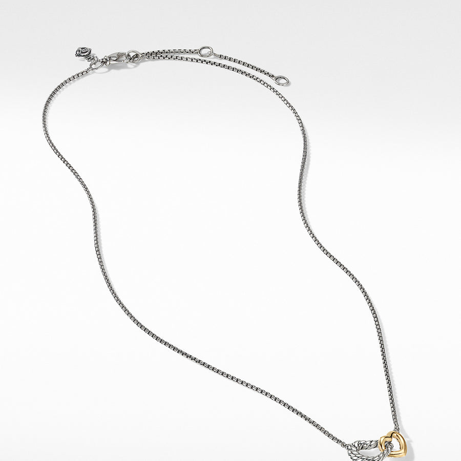 Cable Collectibles Double Heart Necklace with 18K Yellow Gold