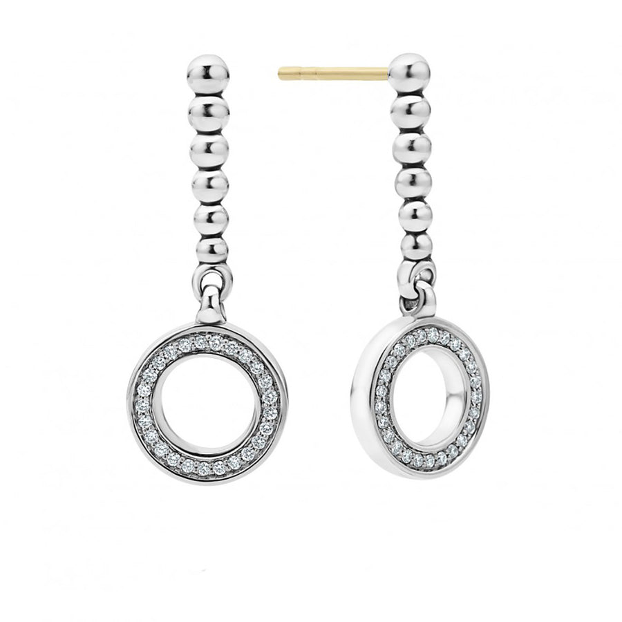 Diamond Circle Drop Earrings