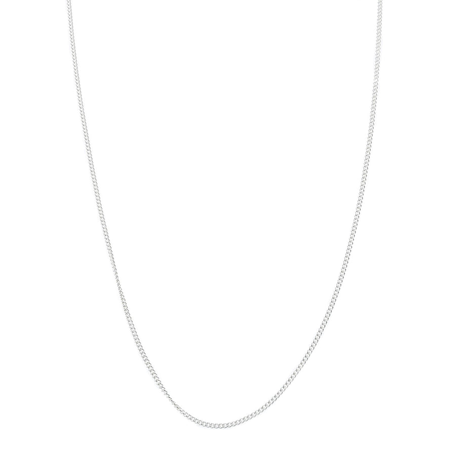 Sterling Silver Curb Link Flat Chain Necklace
