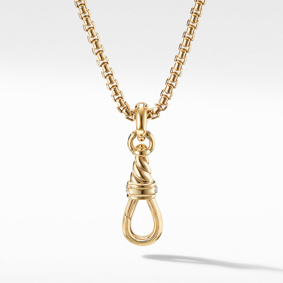 Medium Cable Amulet Grabber in 18K Yellow Gold and Pave Diamonds