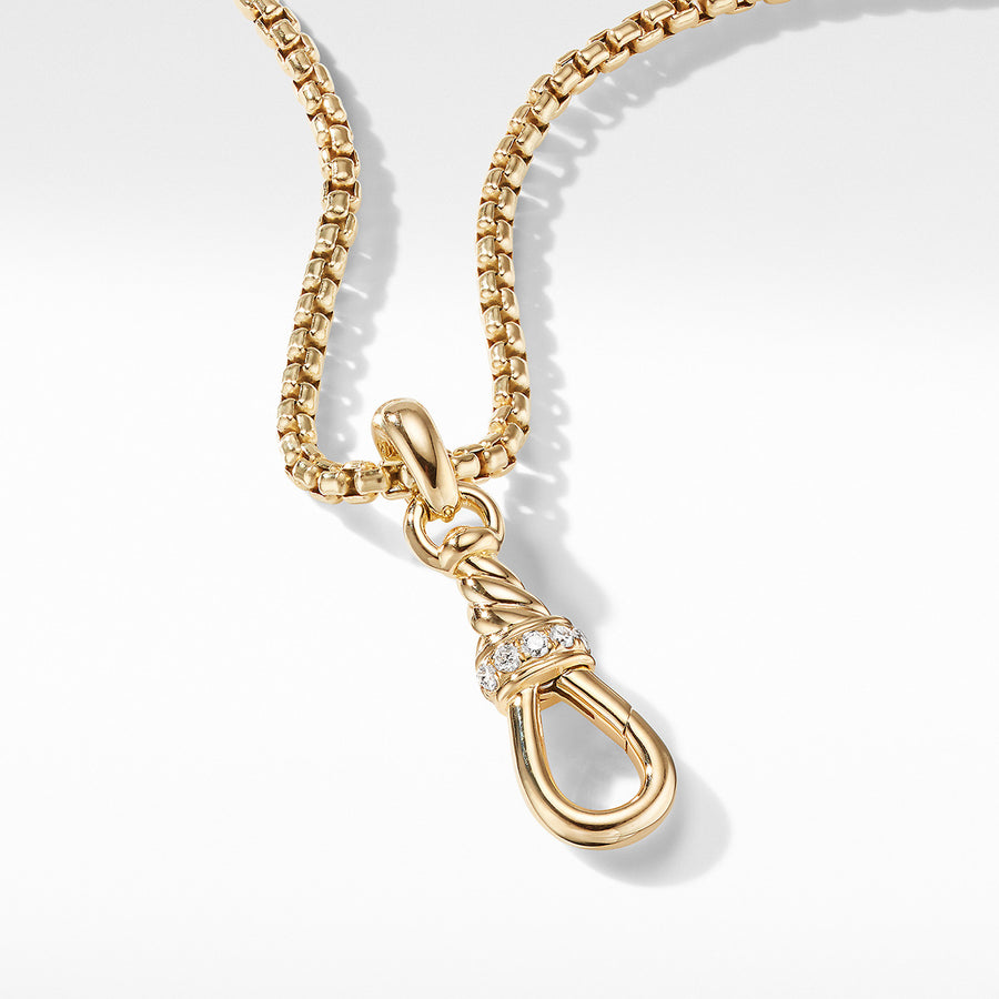 Medium Cable Amulet Grabber in 18K Yellow Gold and Pave Diamonds