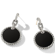 Convertible Drop Earrings in Sterling Silver with Black Onyx and Pave Diamonds