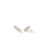 Cable Collectibles Bar Stud Earrings in 18K Yellow Gold with Pave Diamonds
